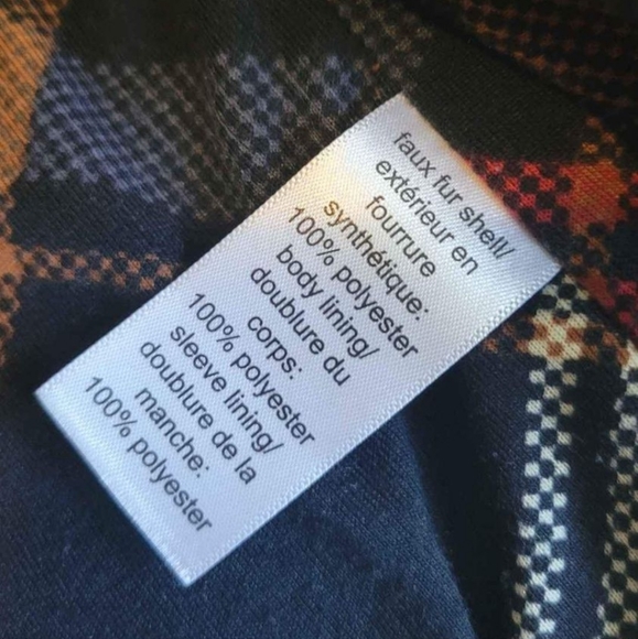 Maurices womens small brown faux fur shell coat / sweater & plaid teddy sherpa - Picture 4 of 6